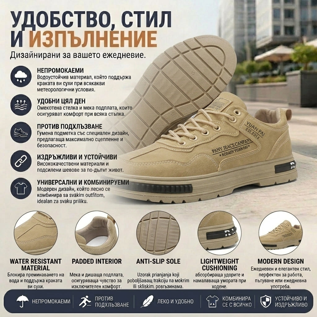 【⏰70% отстъпка днес! Не пропускайте!】Ергономично проектирани ортопедични обувки за ходене, абсорбиращи ударите✅️Здравословни ортопедични обувки, проектирани специално за европейски мъже