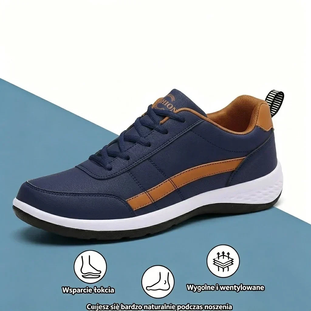 Pohodlná športová obuv【⏰ Posledný deň – zľava 70 %! Nepremeškajte to!】 Ergonomicky navrhnutá ortopedická obuv tlmiaca nárazy – ✅️ ortopedická obuv z pravej kože, špeciálne navrhnutá pre európskych mužov.